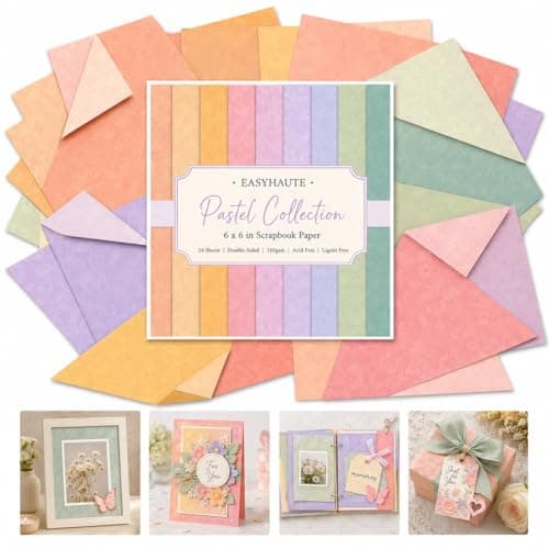 Vintage Scrapbook Paper 6x6 Double Sided, Retro Patterned Paper Pack - Decorative Craft Cardstock & Scrapbooking Supplies for Card Making, Junk Journal Ephemera, Mini Albums, 24 Sheets - Image 1