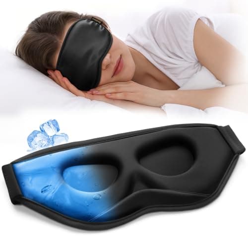 BeeVines 3D Contoured Cooling Eye Mask for Puffy Eyes Migraines Headache Fast Relief, After Surgery Care, Ice Pack for Cold Compress, 6 OZ Gel Weighted Sleep Mask for Sleeping, 100% Blackout