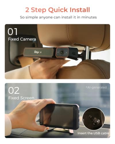 Babyvue BV6 Wireless Baby Car Camera Fast Setup, HD1080P No Wiring Car Baby Monitor with Auto IR Night Vision, 5.2" Display Backseat Camera 3X Zoom for Kids - Thumbnail 6