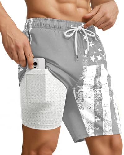 9 Inch Men Swim Trunks Compression Liner Quick Dry Swimwear Bikini Water Beach Shorts Hawaii Gift Vacation Costa Rica Must Haves Tropical Resort 2025 Rio Janeiro Trip Punta Cana Palm Spring Essential - Image 1