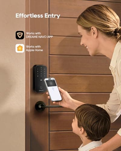DREAME Apple Smart Door Lock Lite, Digital Smart Locks for Front Door, Apple Home Key Support, 12-Months Battery Life, AI Fingerprint, Smart Deadbolt Lock with App Control, IP54 Waterproof, Auto Lock - Thumbnail 2