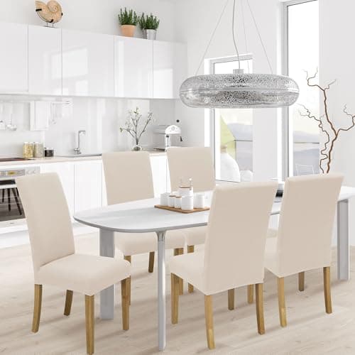 BIETYONE Stretch Dining Chair Covers Set of 4, Soft Removable Washable Kitchen Parsons Chair Slipcovers, High Elastic Seat Protector for Home Hotel Banquet - Thumbnail 2
