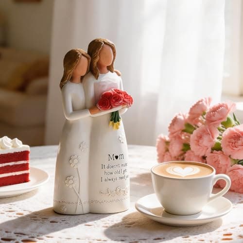 Eaprala Sculpted Hand-Painted Mother Daughter Figurine, Mothers Day Birthday Gifts for Mom, Gifts for Mom from Daughter - Thumbnail 4