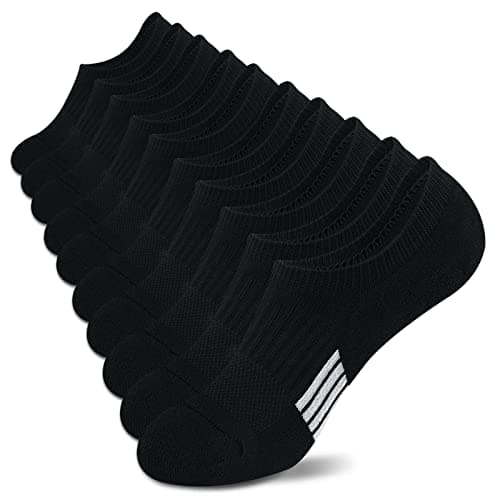 Amutost No Show Socks Womens Black Athletic Thick Moisture Low Cut Socks 5-6 Pairs