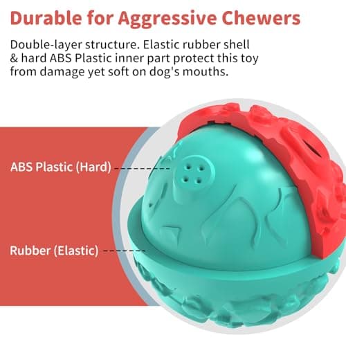 JoyBruko Dog Ball for Aggressive Chewers - Interactive Dog Toy Giggle Balls Fun Squeaky Sound to Keep Them Busy, Durable for Small Medium Large Breeds, Rubber Chew Toys, As Seen on TV, Blue & Red - Thumbnail 3