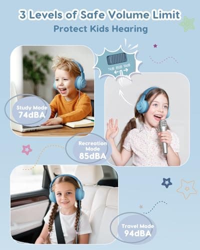 Acer Kids Headphones, 74/85/94dB Volume Limiter, Foldable Wired Over Ear Headphones for Travel, 3.5mm Jack, Toddler Headphones for School, iPad, Chromebook, Tablet, Green - Thumbnail 2