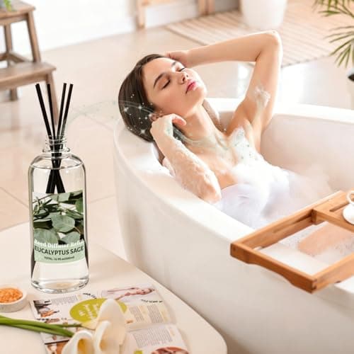 STRN Reed Diffuser Refill, Eucalyptus and Sage Scent Diffuser 500ml | 16.9 oz with 6 Reed Sticks, Room Fresheners for Home, Long-Lasting Summer Fragrance for Living Room, Bedroom, Office - Thumbnail 6