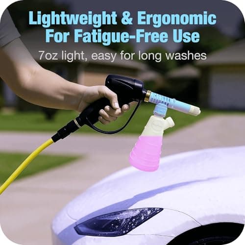 FizzFurry Upgraded Foam Cannon, Lightweight Car Wash Foam Cannon, Leak-Proof Construction, Fits 1/4 Inch Connector Pressure Washer, Easy Car Wash at Home - Thumbnail 4