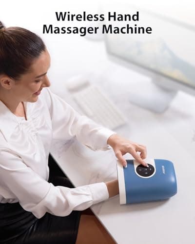 CINCOM Upgraded Hand Massager with Heat & Compression – Cordless & Rechargeable Hand Therapy Equipment for Arthritis and Carpal Tunnel Relief from Wrist to Fingers, Ideal Gift for Mother's Day - Thumbnail 5