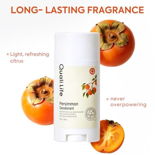 Aluminum-Free Persimmon Deodorant – Long-Lasting Odor Control for Nonenal & Body Odor, Non-Staining & Non-Sticky for Women and Men, Clean Tangerine Scent, 2.6 oz - Thumbnail 4
