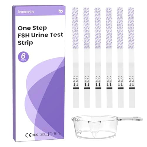 Femometer FSH Menopause Test, Understand Your Ovarian Reserve Determine Your Fertility and Detect Menopause at Home, Include 6 FSH Test Strips & Urine Cup