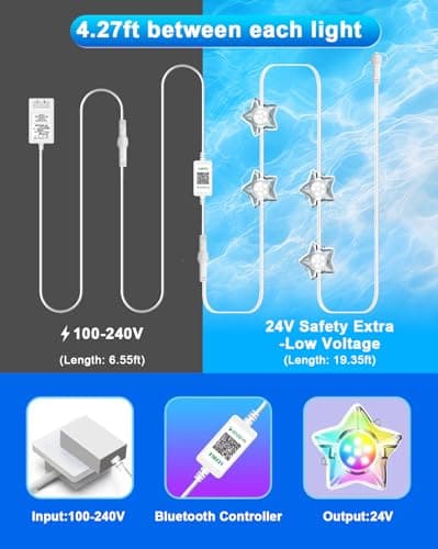 RGB+IC Pool Lights for Inground & Above Ground Pools, Submersible Underwater Pool Lights with App & Remote Control, 16M Colors, 100 Scene Modes, Timer, IP68 Waterproof, Night Swimming & Pool Parties - Thumbnail 5