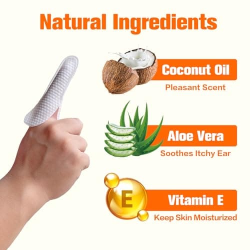 AAIHE Plus Size Dog Ear Wipes,Gently Remove Ear Wax & Dirt,Relieve Ear Itching. Fresh Coconut Scent, All Natural Ingredients Dog Ear Cleaning Wipes - 60 Count - Thumbnail 3