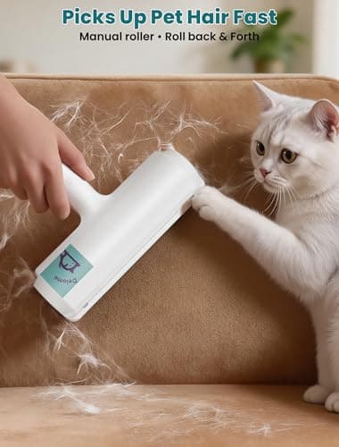 DELOMO Pet Hair Remover Roller: Reusable Lint Roller with Large Fur Bin - Portable Cat and Dog Hair Remover for Couch, Bedding, Car, Rugs & Furniture, Effective and Eco-Friendly, for Multi-Pet Homes - Thumbnail 3