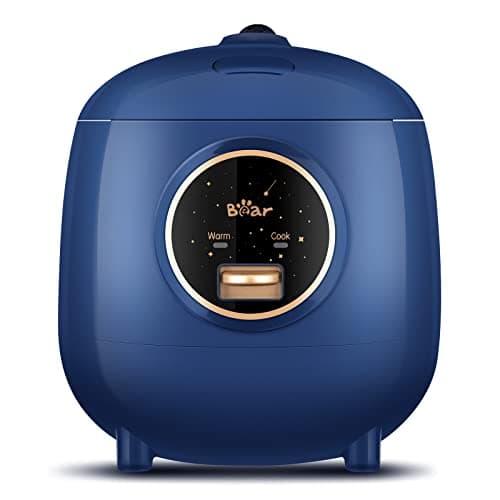 Bear Mini Rice Cooker 2 Cups Uncooked, 1.2L Portable Non-Stick Small Travel Rice Cooker, BPA Free, One Button to Cook and Keep Warm Function, Blue - Image 1
