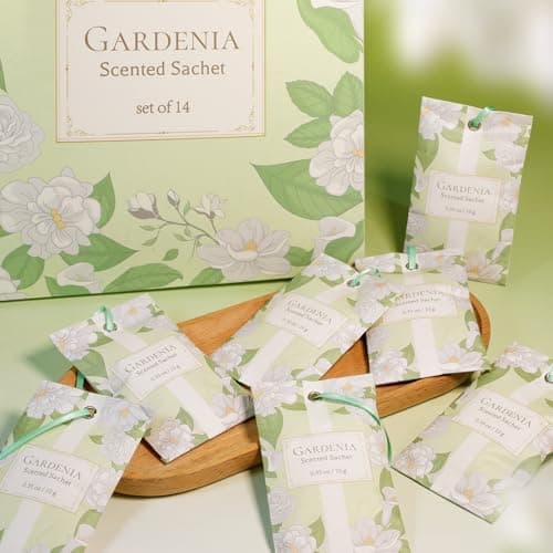 SCENTORINI Scented Sachets for Drawers and Closets, Gardenia Scent 14 Pack, Long-Lasting Sachets Bags, Closet Freshener Sachet for Wardrobe Freshener, Cupboard, Suitcases, Handbags - Thumbnail 6