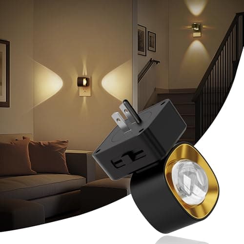 JandCase Night Lights Plug into Wall,0-150LM Super Bright Automatic Night Light with Dusk to Dawn, 180° Rotatable Plug in LED Nightlight Soft Warm for Halloween Decoration, Children Room,Party