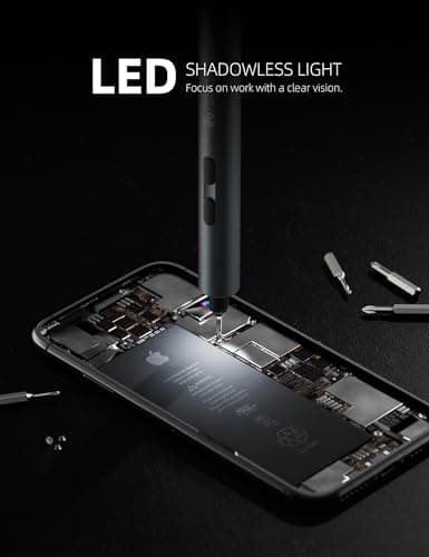 iFu Mini Electric Screwdriver, 42-in-1 Precision Screwdriver Set, Cordless, Magnetic Storage, 5/32''Hex, For Electronics Phone Camera Laptop Watch - Grey - Thumbnail 4