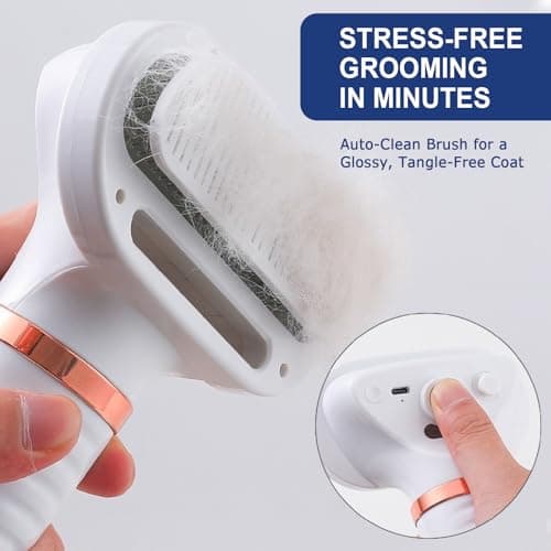 3-in-1 Pet Hair Dryer Brush for Dogs & Cats Portable, Dog Hair Blower & Slicker Brush Adjustable Temp (Low/Middle/High), Overheat Protection - Thumbnail 3