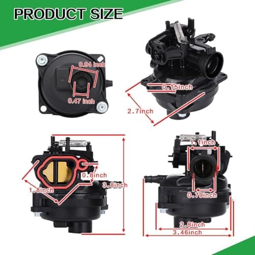 799584 Carburetor, Lawn Mower Carburetor Replacement for Briggs and Stratton 594058,592361,594057,594529,Compatible with Troy Bilt TB110 TB200 103M02 09P702 9P702, Automotive Replacement Carburetors - Thumbnail 6
