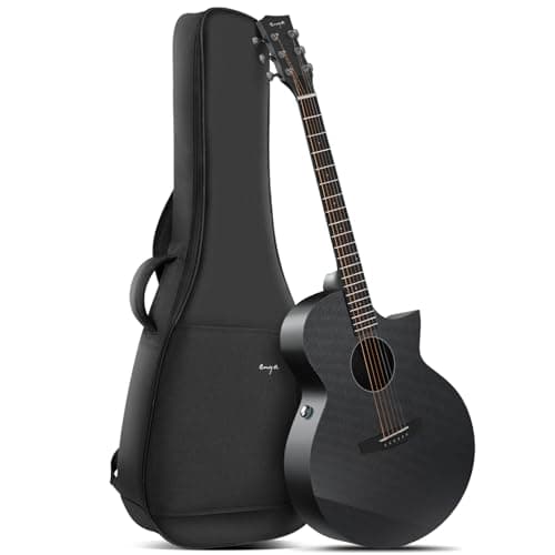 Enya Acoustic Electric Guitar Carbon Fiber X3 Pro Travel Guitar AcousticPlus 41” Full-Sized Guitar Bundle with Gig Bag, Instrument Cable & USB Type-C Charging Cable(X3 PRO)
