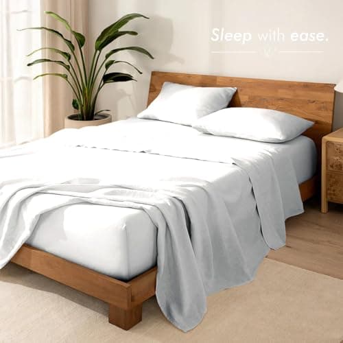 SensoLoom 100% Cotton Sheet Set – Crisp Sateen Weave, Breathable & Fade-Resistant – Soft, Cool Sheets for Hot Sleepers – Twin/Queen/King - Thumbnail 2