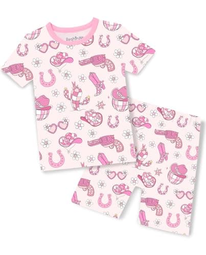 babee Reshinee Toddler Girls Summer Short Sleeve Pajamas Kids Pjs 2-3T Unicorn Mermaid 2pcs - Image 1