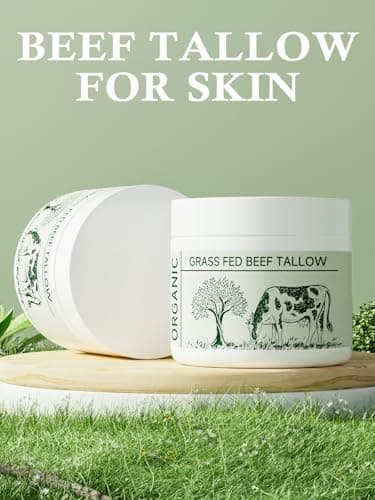 Beef Tallow, Tallow Face Moisturizer, Beef Tallow for Skin, Unscented 100% Organic Beef Tallow Blam Grass Fed Finished Whipped Tallow Face Cream Moisturizer Body Lotion Skin Care for Sensitive Skin - Thumbnail 6