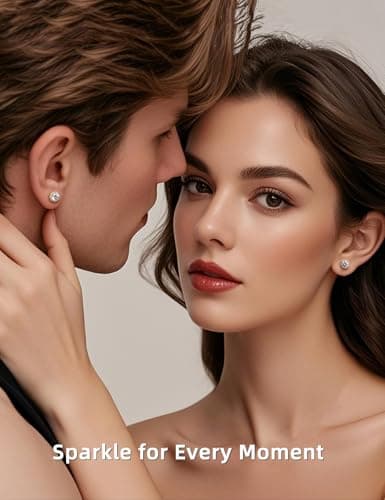 SAYATA Moissanite Halo Stud Earrings for Women & Men, 1.0-2.0ct, Hypoallergenic 925 Sterling Silver 14K Gold Plated Stud, VVS1 Round Lab-Created Moissanite Earrings (14K Gold, 2.0CT(1ct*2) - Thumbnail 4