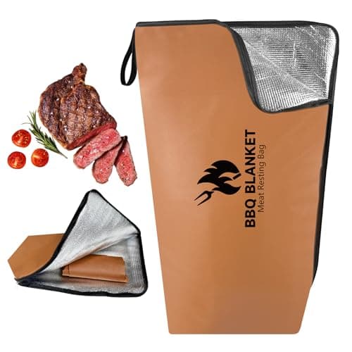 21-Inch BBQ Blanket for Resting Meat - Smoker Accessories, Insulated Brisket Bag for Party Picnic Camping, Anniversary Birthday Gifts for Men Dad Husband, 5-Layer Thermal Insulation (Brown-PU)