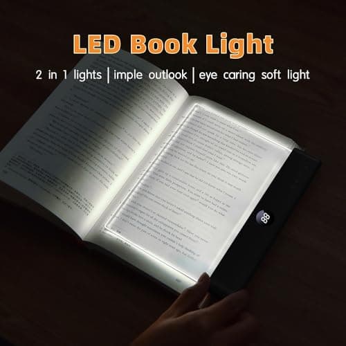 Choudao Tech LED Book Light and Night Light 2 in 1, 3 Color Temperatures & Stepless Dimming, USB Rechargeable Reading Light with Timer for Night Reading 1pc (Black) - Thumbnail 3