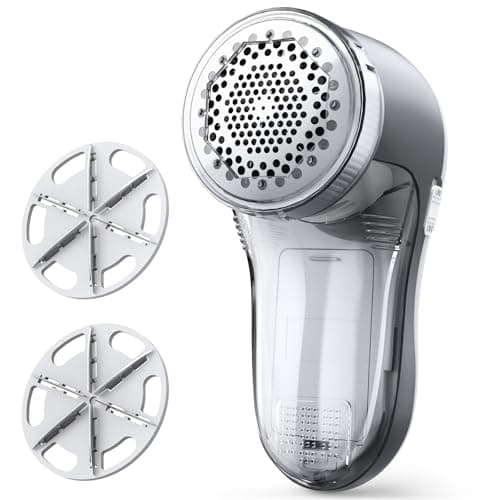 POPCHOSE Fabric Shaver, Lint Shaver for Clothes, Sweater Shavers to Remove Pilling, Lint Remover with 6-Leaf Blades, Clothes Shaver for Clothing, Couch, Furniture, Fuzz, Lint Ball, Battery Operated - Image 1