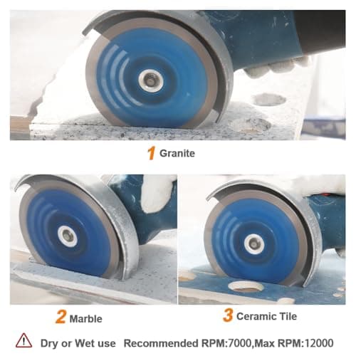 Diamond Granite Cutting Blade 5"- BRSCHNITT Diamond Saw Blade Cut Concrete,Ceramic Porcelain Tile,Granite,Marble,Masonry,Paver,Quartz Disc 5/8-11 Thread - Thumbnail 4