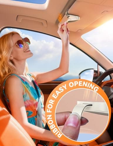 JOYROOM Sunglass Holder for Car Magnetic Visor Sunglasses Holder Clip (White) - Thumbnail 4