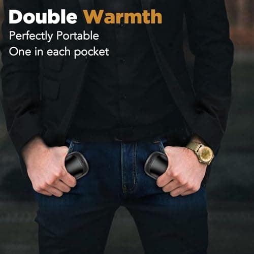Lerat 2 Pack Hand Warmers Rechargeable, Portable Electric Hand Warmers Reusable, Portable Pocket Heater, Gifts for Christmas, Gifts for Men Women Kids, Hunting, Golf, Camping Accessories - Thumbnail 4