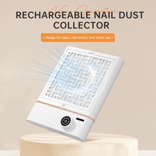 CHRISTINE SHELLY Nail Dust Collector, Bling Diamond Cordless Rechargeable 5000RPM Vacuum Nail Tech Fan Extractor, Professional Nail Duster Suction, Low Noise, Salon&Home - Thumbnail 4