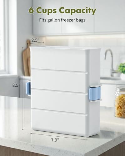 iCASA Soup Cubes Freezer Mold - 6 Cup Freezer Food Block Maker, Meal Prep Bag Container to Freeze Soups, Sauces, Leftovers & Bone Broth, Compatible with Gallon Freezer Food Storage Bag, Large - Thumbnail 2