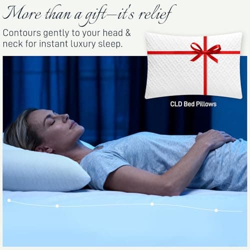 CLD COLLECTIONS Bed Pillows Cross Cut Memory Foam for Sleeping,Queen Size Bedding Pillow(White), Washable Supportive Pillow for Sleeping, Adjustable Density for Back, Stomach and Side Sleeper - Thumbnail 5