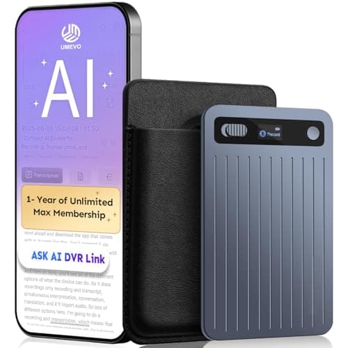 UMEVO Note Plus AI Voice Recorder : Unlimited Transcribe & Summarize, AI Note Taking Device 64GB with Case, App Control, 140 Languages for Calls, Lectures, Meetings, Interviews(Blue) - Image 1