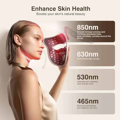 Red Light Therapy for Face, 9 Modes Wireless Face Mask Light Therapy, 850nm Infrared & Red Light Masks, 2500mAh Rechargeable, 3D Facial Fit, Light Therapy Skin Care At Home - Thumbnail 2