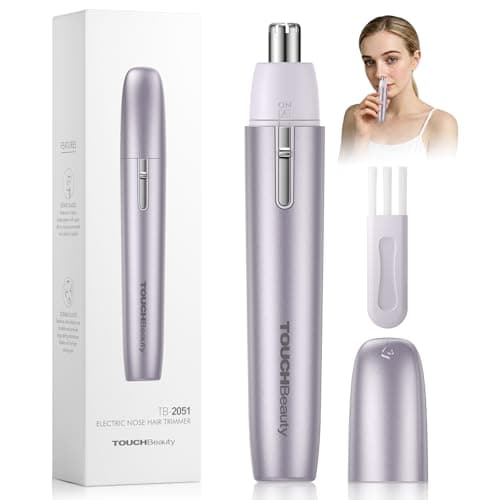 TOUCHBeauty Electric Nose Hair Trimmer - Nose Ear Hair Trimmer with Round Tip, Painless No-Pull with Detachable Water-Resistant Blades, Battery-Operated, Pen-Style Nasal Hair Cutter, Easy to Clean - Image 1