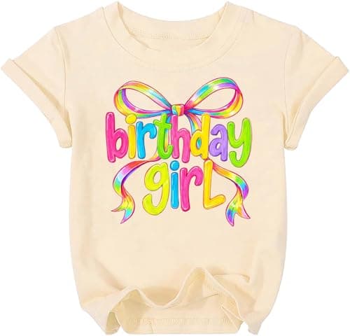 IsPICK Birthday Girl Shirt Toddler Kid Birthday Graphic Tee 4-12 Years