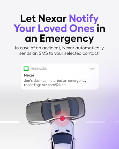 Nexar Pro Dual Dash Cam - 1 Year App Subscription Included - Unlimited Cloud Storage, Drive Recordings, Parking Mode, Night Vision, All Inside The Nexar App - WiFi HD Front Dash Cam (256 GB SD) - Thumbnail 3