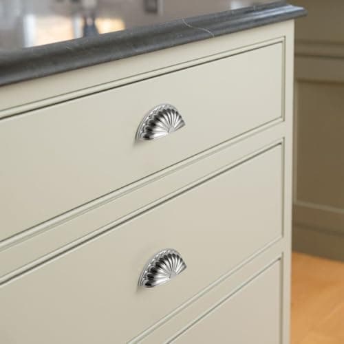 YAGU 6 Pack Sunflower Polished Chrome Kitchen Cabinet Cup Pulls 3 Inch Hole Center Half Moon Bright Sliver Dresser Drawer Handles for Cupboard Closet Hardware - Thumbnail 2