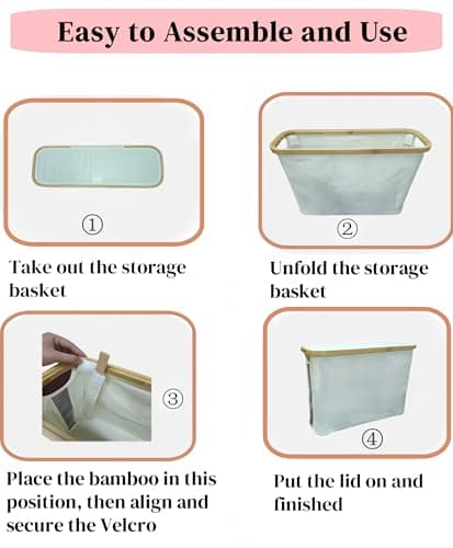 Toilet Paper Storage Basket with Lid, Large Capacity for 12 Rolls, Stackable and Foldable Freestanding Paper Towel Holder - Space Saving Modern Beige Design - Thumbnail 3