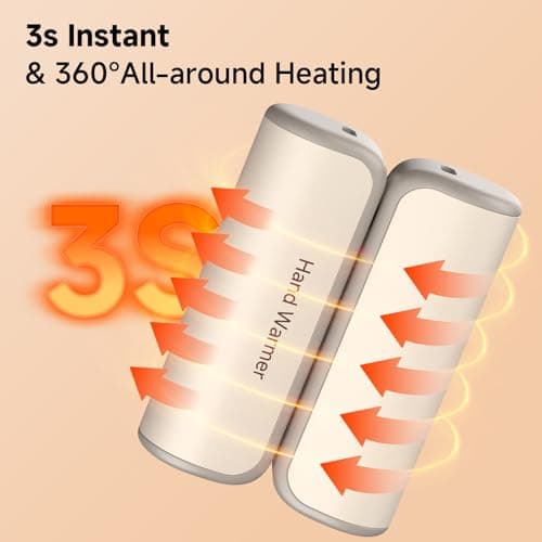 Hand Warmers Rechargeable 2 Pack, Magnetic Electric Hand Warmer 3 Settings Portable Pocket Heater 360°Heating, Gifts for Men Women Camping,Hunting,Golf,Travel Essentials (White) - Thumbnail 6