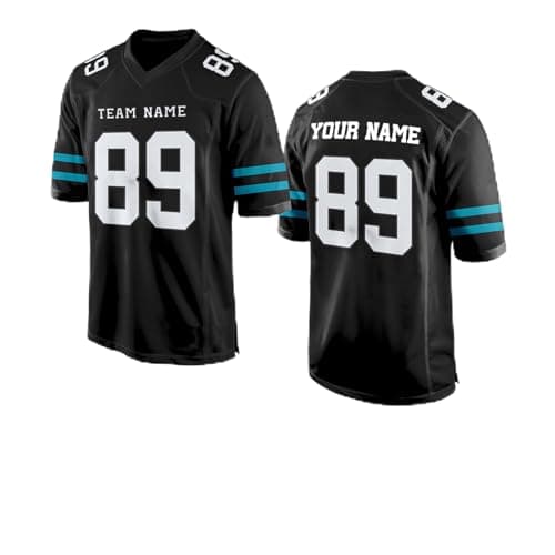 Black White Blue Custom Football Jersey for Women Men Team Clothing Name Number Jerseys Personalized Shirt Youth Kids Customized Football Uniform Fans Birthday Gift - Image 1
