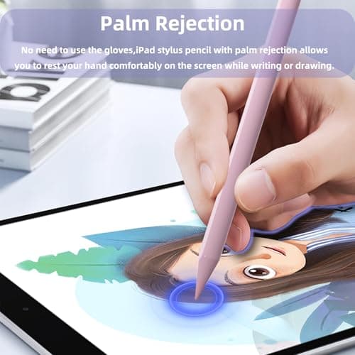 Stylus Pen for iPad 9th&10th Generation, Battery Indicators Apple Pencil with Palm Rejection Tilt Sensitivity Pen for 2018-2025 Apple iPad 10/9/8/7/6th, Pro 12.9/11/13 M4, Mini 5/6, Air 3/4/5/M2 - Thumbnail 6
