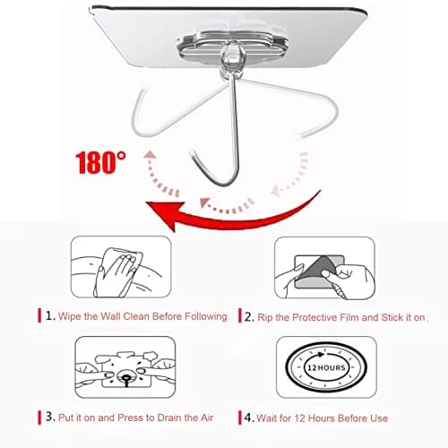 DDMY 36 Pack Heavy Duty Hooks Self Adhesive Large Hooks for Hanging,Wall Transparent Reusable Waterproof Hook for Kitchen Curtain Towel Hook for Bathrooms Coat Hook for Walls No Damage - Thumbnail 6