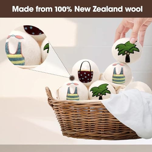 Tging Reusable Wool Dryer Balls, 3.2-inch Handmade Felted Wool Balls (3-Pack), Softens Clothes, Naturally Reduces Drying Time and Static Electricity - Thumbnail 3